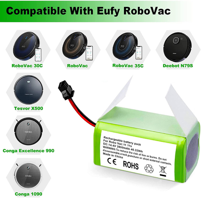 Batterie au lithium pour aspirateur RoboVac 11S 15C 15T 14.4V 2800mAh Batterie Li Ion