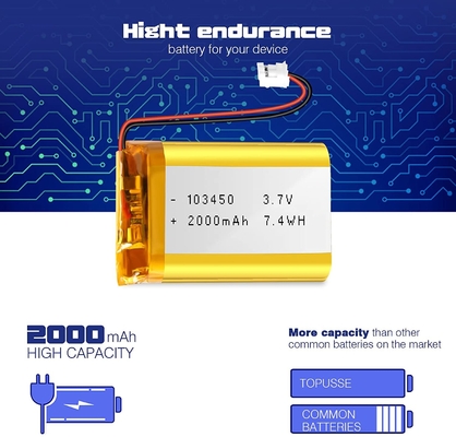 103450 3.7V Lithium Ion Polymer Batterie 57g Rechargeable Li Ion Batterie 2000mAh