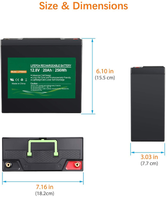 Batterie au lithium phosphate NCM 1,2 kg 12,8 V 12 V 20 Ah batterie rechargeable au lithium